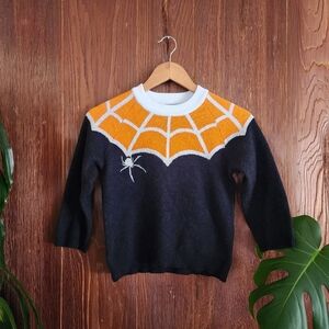 The Oblong Box Shop Halloween Spiderweb Knit Sweater Small